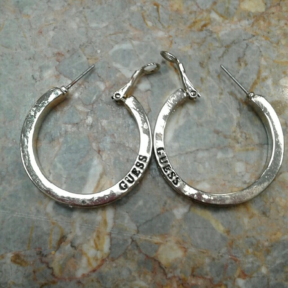 guess hoop earrings rhinestone